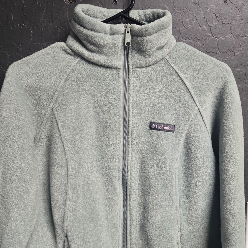 Columbia Fleece Jacket Women Medium‎ Sage Green Full Zip Benton Springs